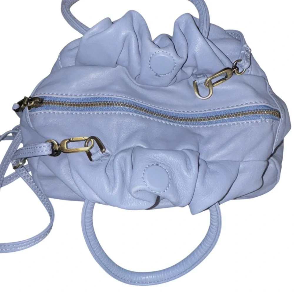 Hobo Darling Provence Blue Leather Convertible Crossbody Satchel Bag - Picture 5 of 15